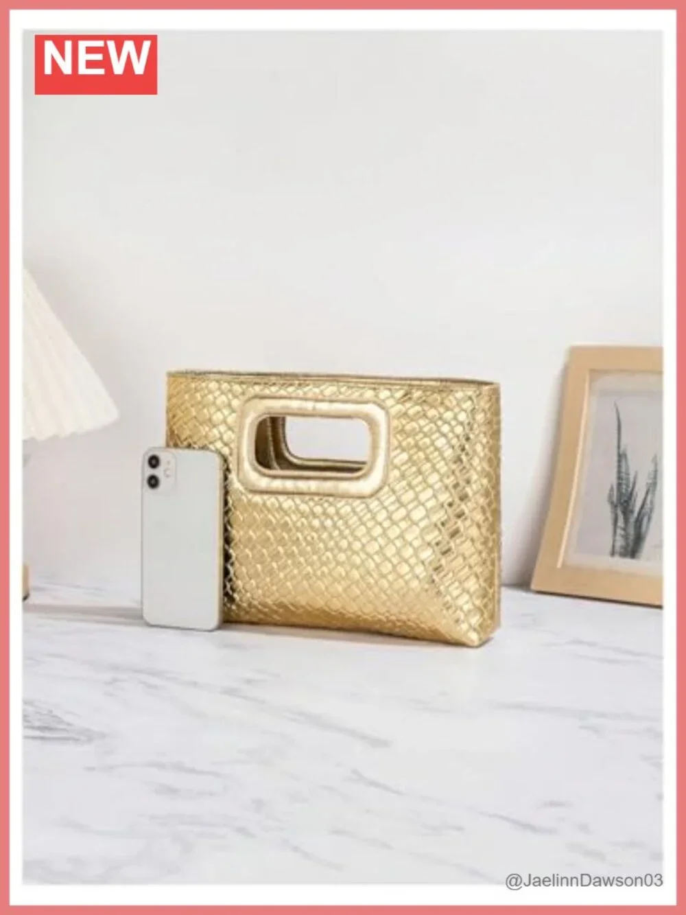 Faux Leather Clutch Purse with Top Handle, Evening Bag for Women, Lightweight